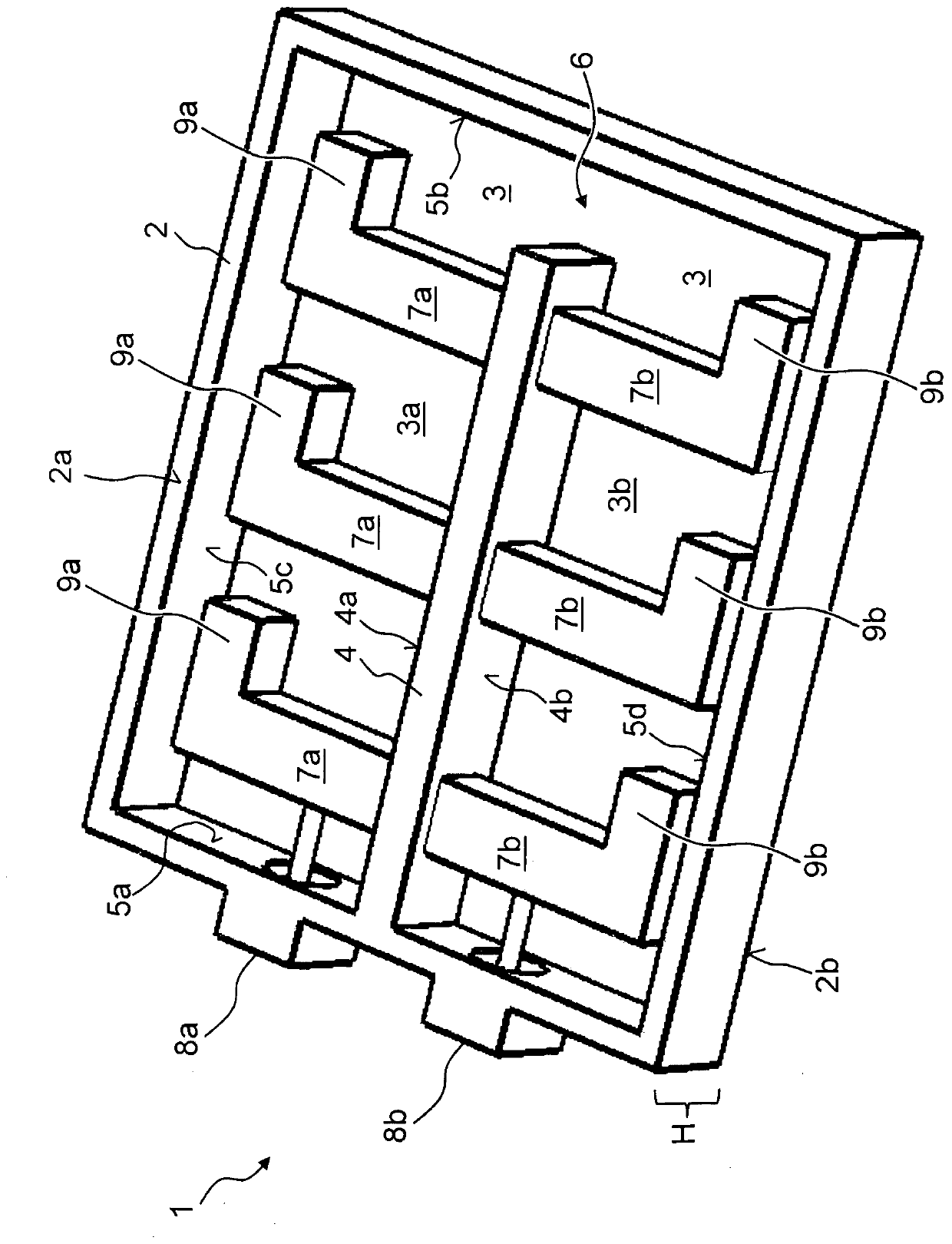 Coaxial filter with frame structure