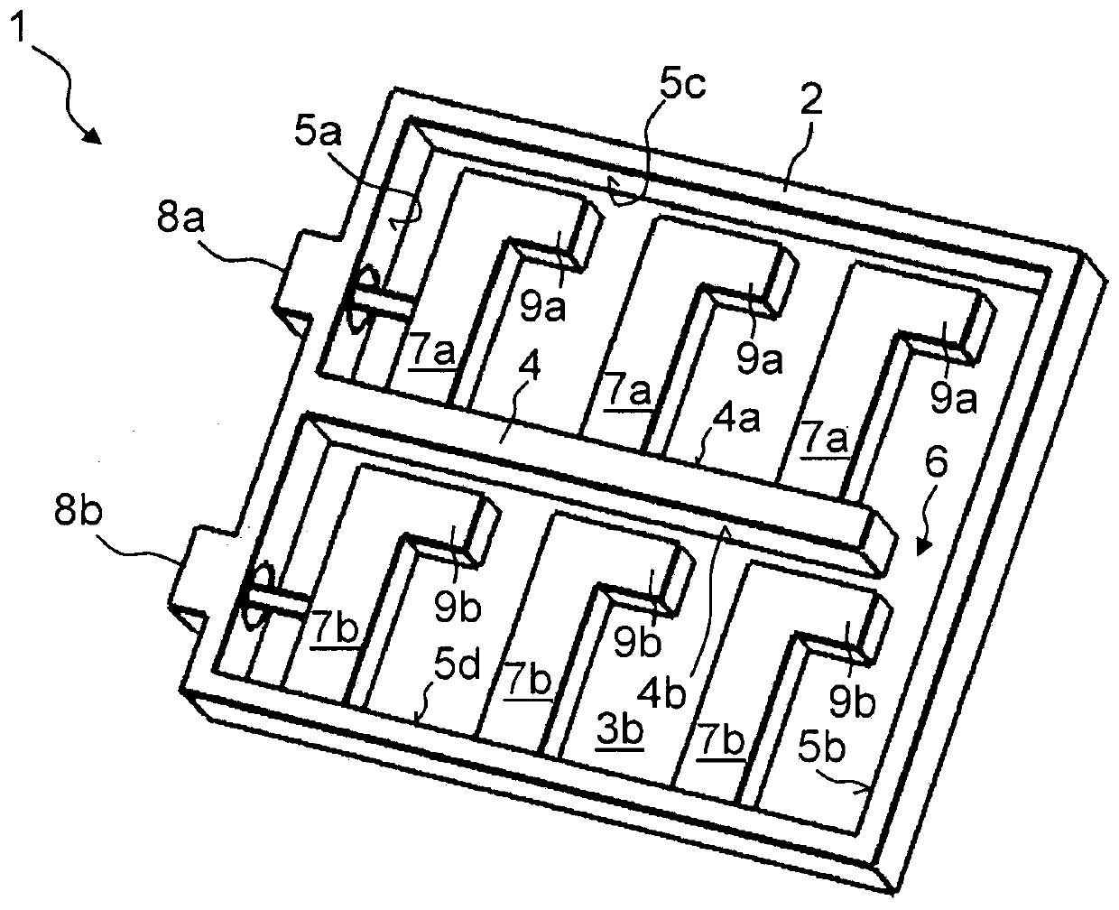 Coaxial filter with frame structure