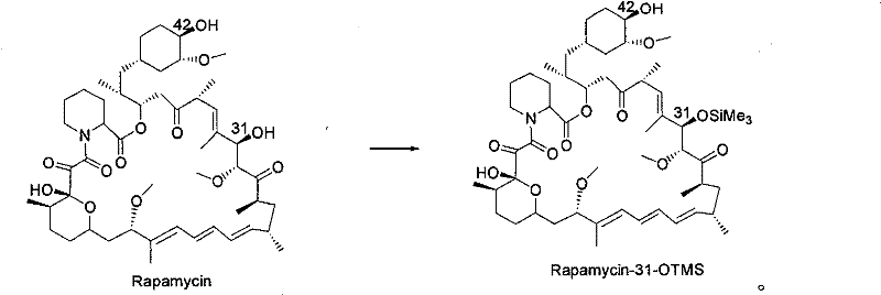 Novel method for protecting 31-position or 42-position hydroxyl of rapamycin by selective silicon etherification