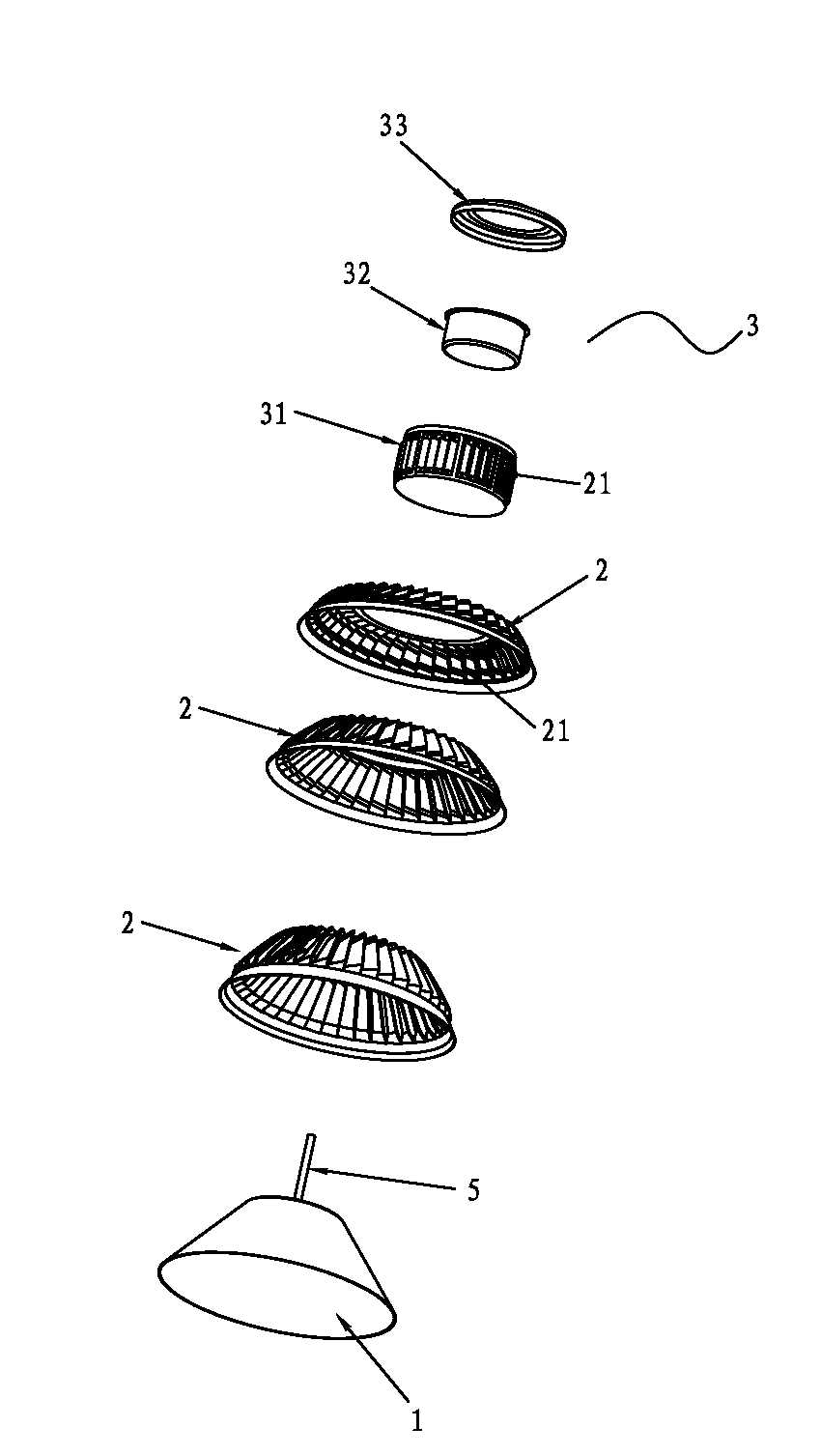 LED (Light Emitting Diode) lamp with multiple heat dissipation structures