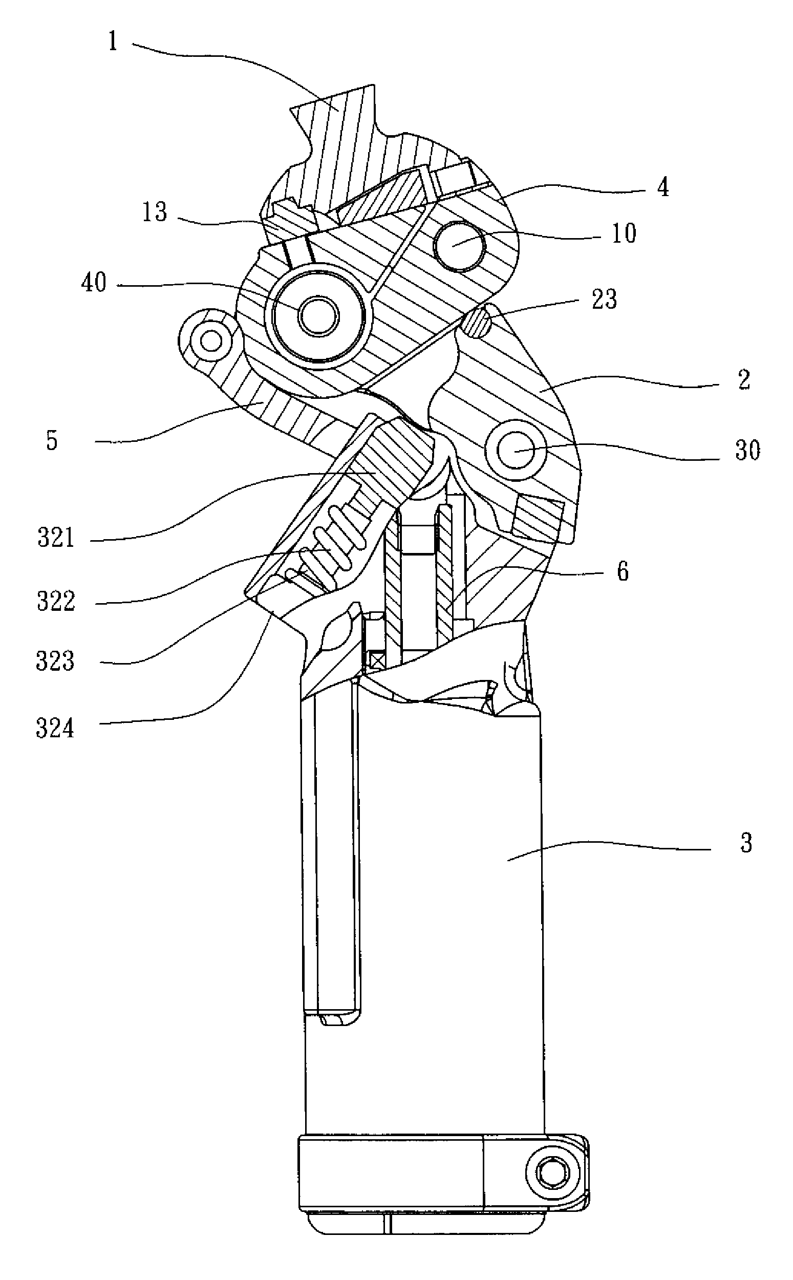 Anti-shock artificial knee joint structure