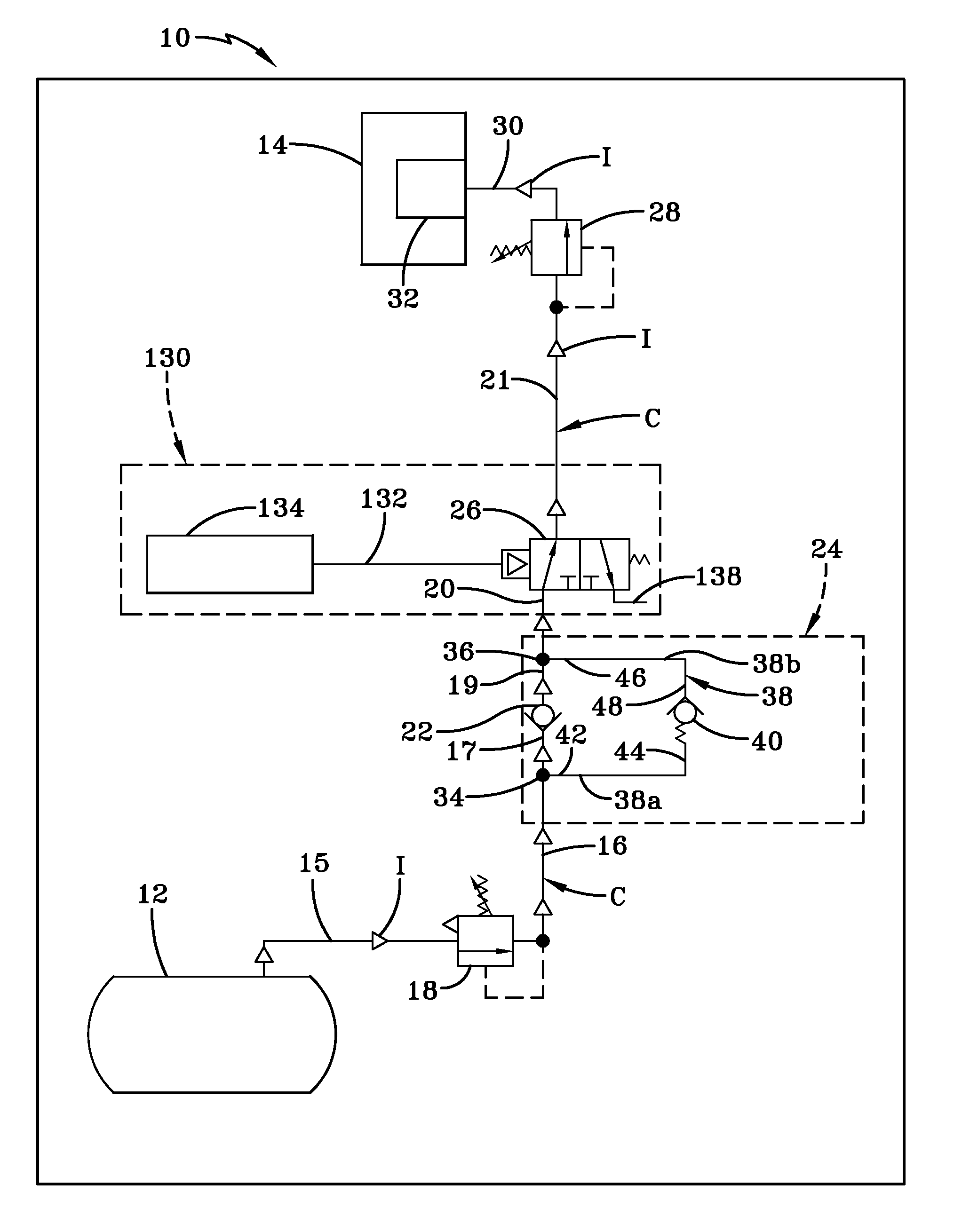 Tire inflation system with discrete deflation circuit