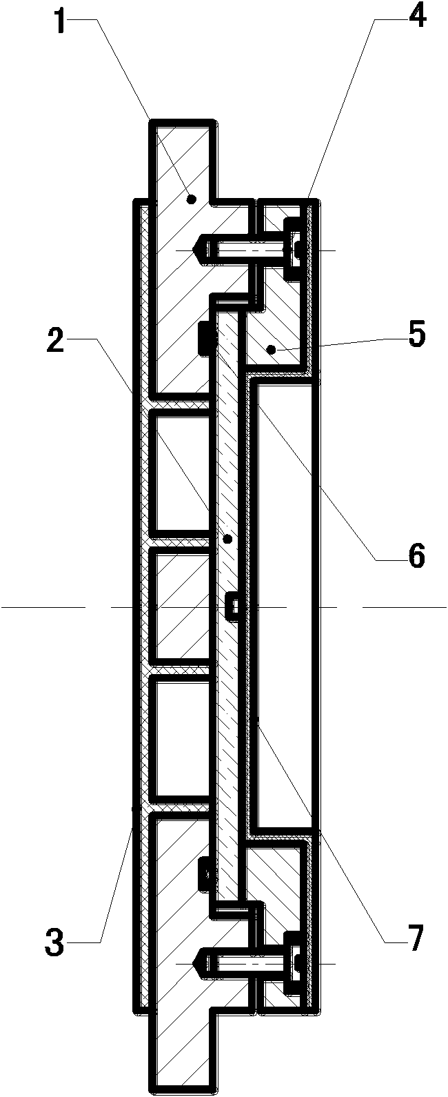 Aluminum film baffle device and pulse solid engine applying same