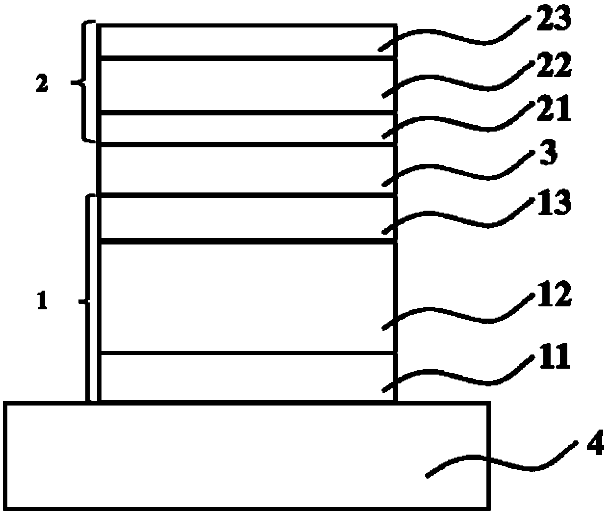 Photonic frequency up-conversion device and growth method thereof