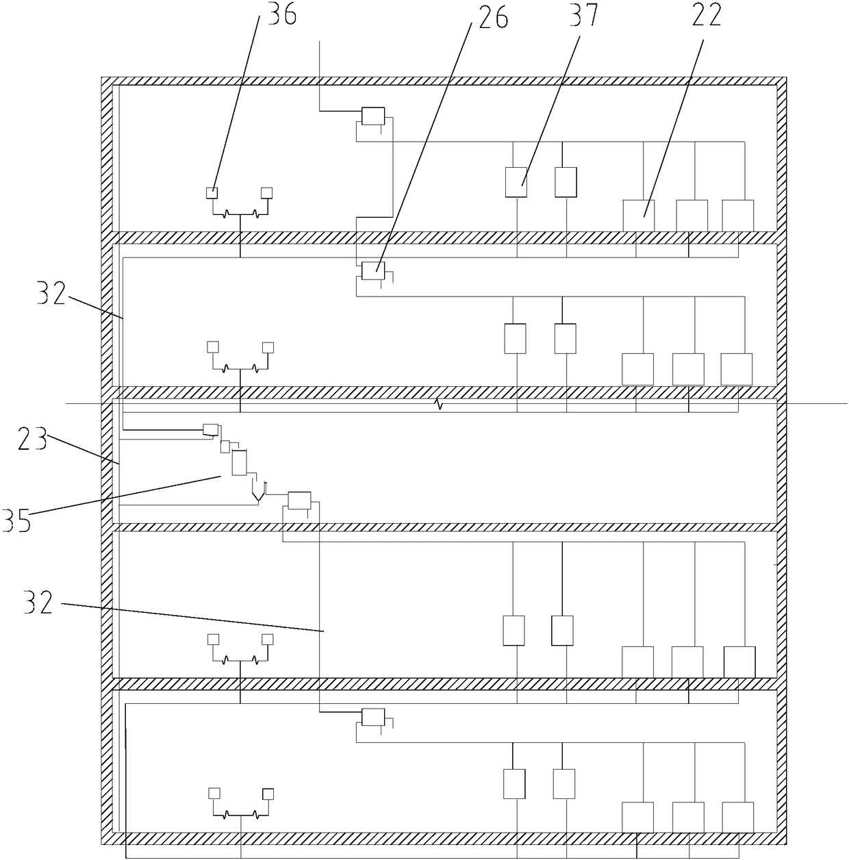 Water reusing system and method in high-rise building