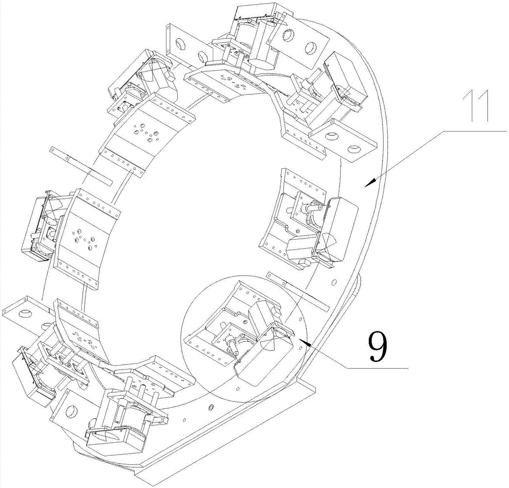 Full-automatic clamping device of tyres