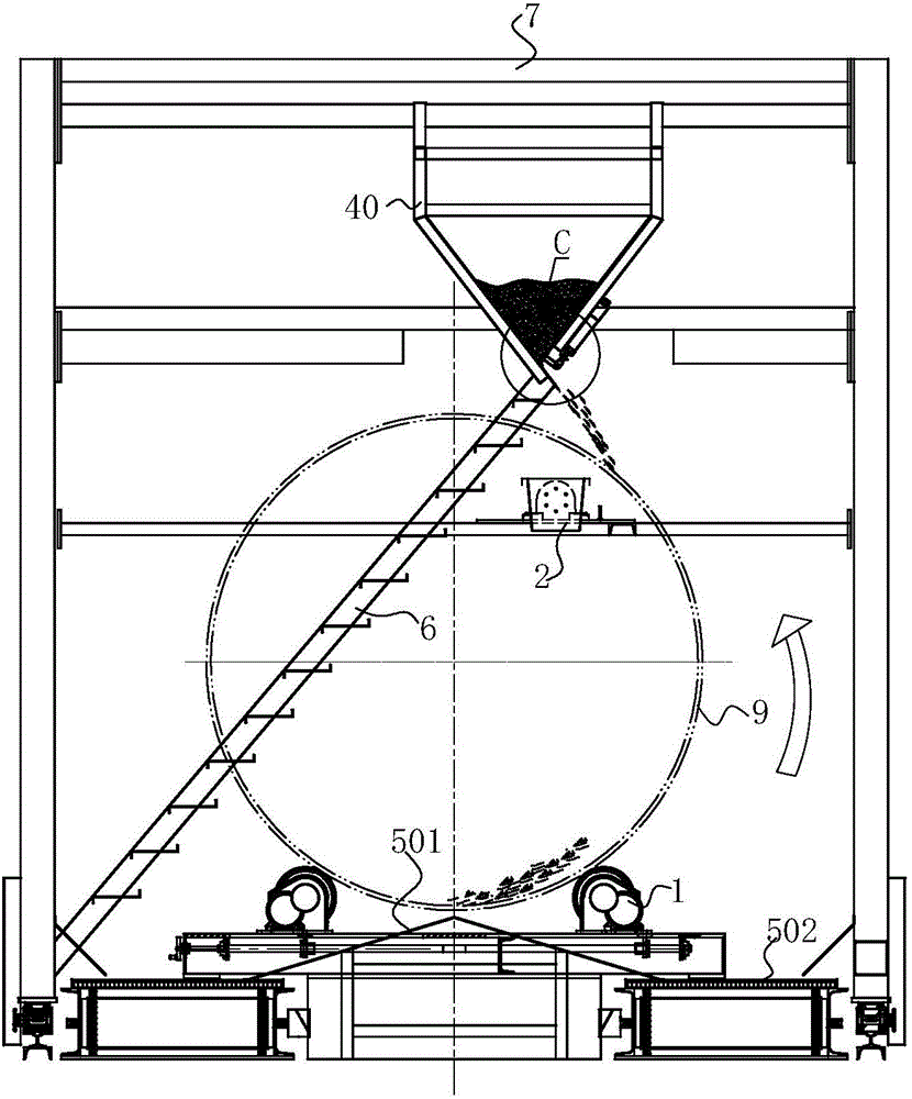 Automatic powder feeding device for inner surface plastic-coating of large-caliber steel pipe