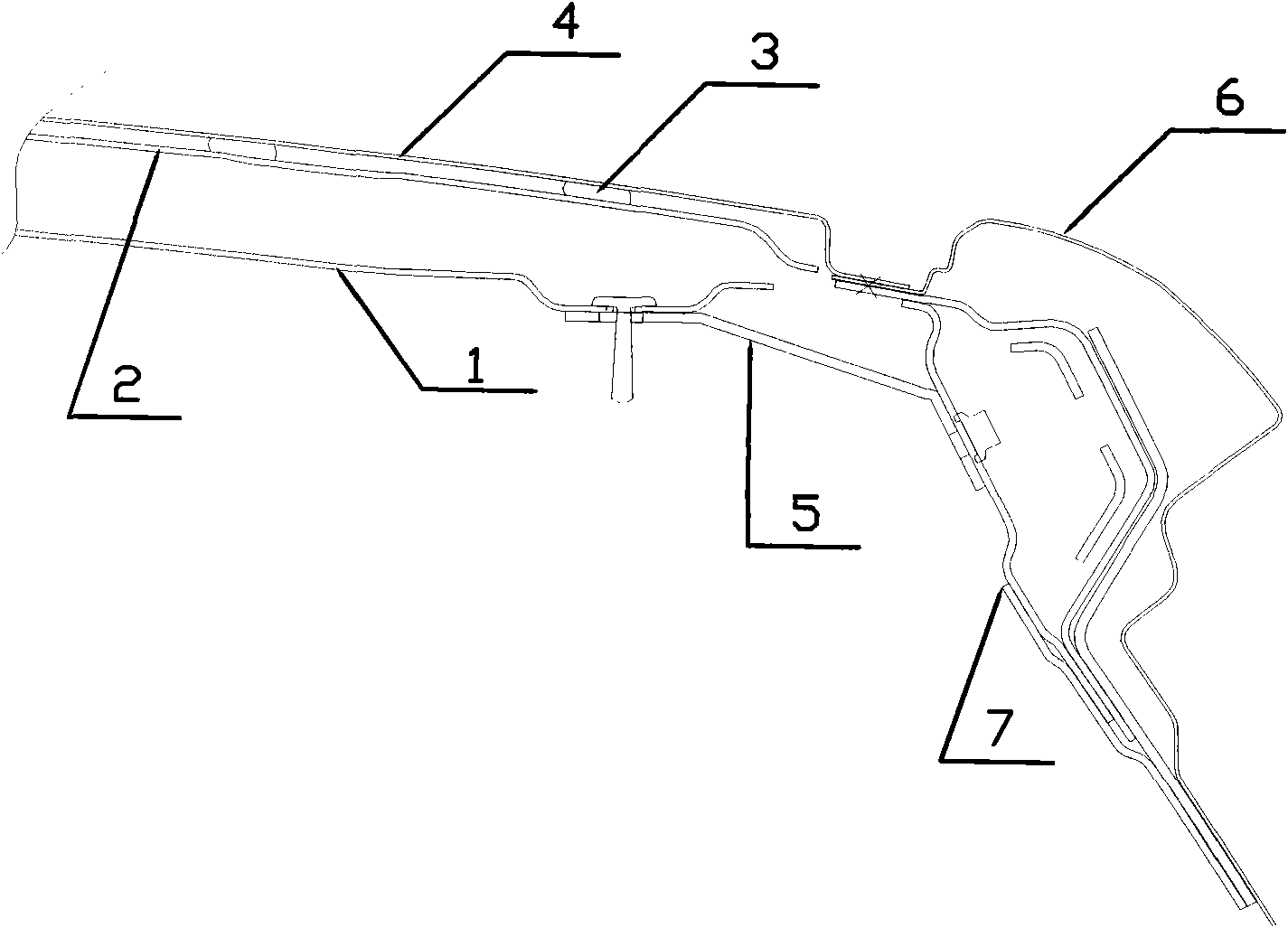 Car roof middle cross beam