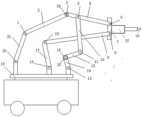 Novel welding mechanical arm using variable freedom degree connecting rod mechanism and comprising rotation pair locking devices