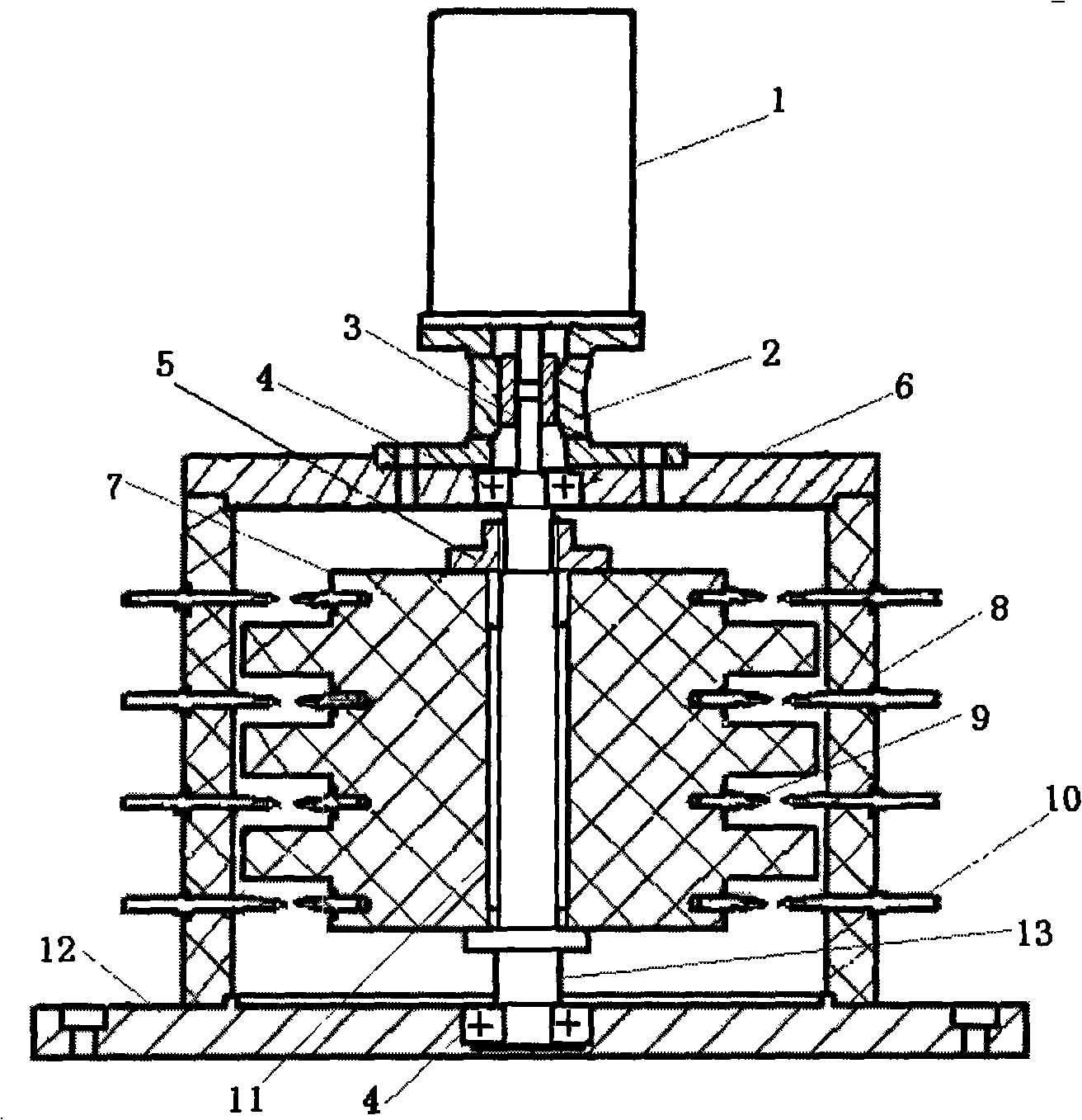 Multi-electrode rotary arrester switch for high-voltage impulse power source