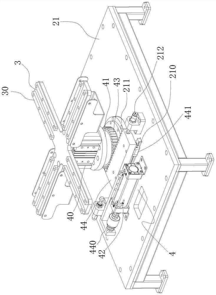 Frequency division type rotary two-way material receiving device on production line and material receiving mode