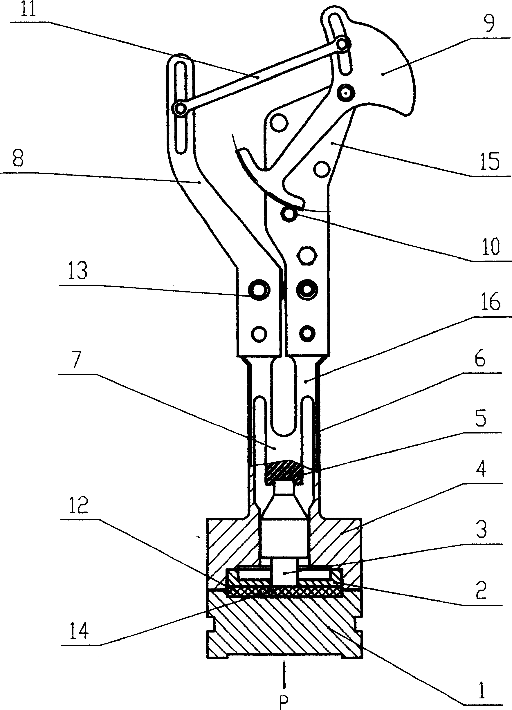 Pressure value transfer device for anti-shock pressure meter