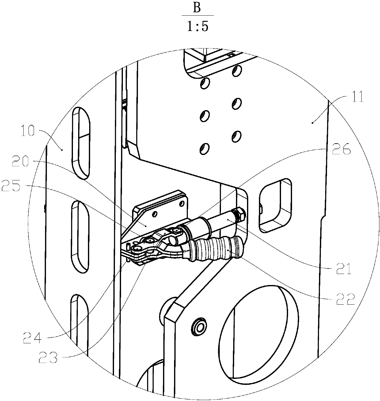 Conformal compressing tool of wing wallboard