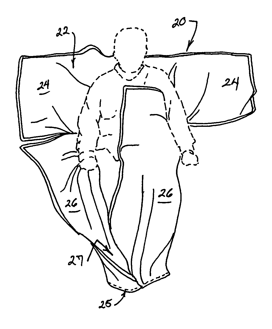 Cruciform pocketed blanket construction