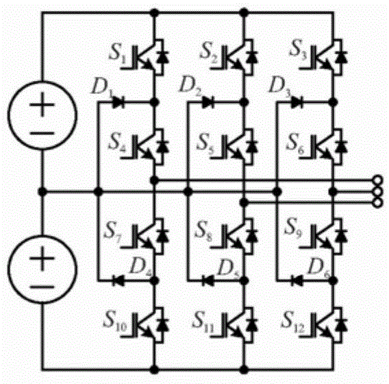 Method and apparatus for producing three-phase current