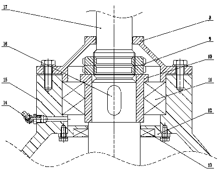 Long-distance vertical floating support shafting structure