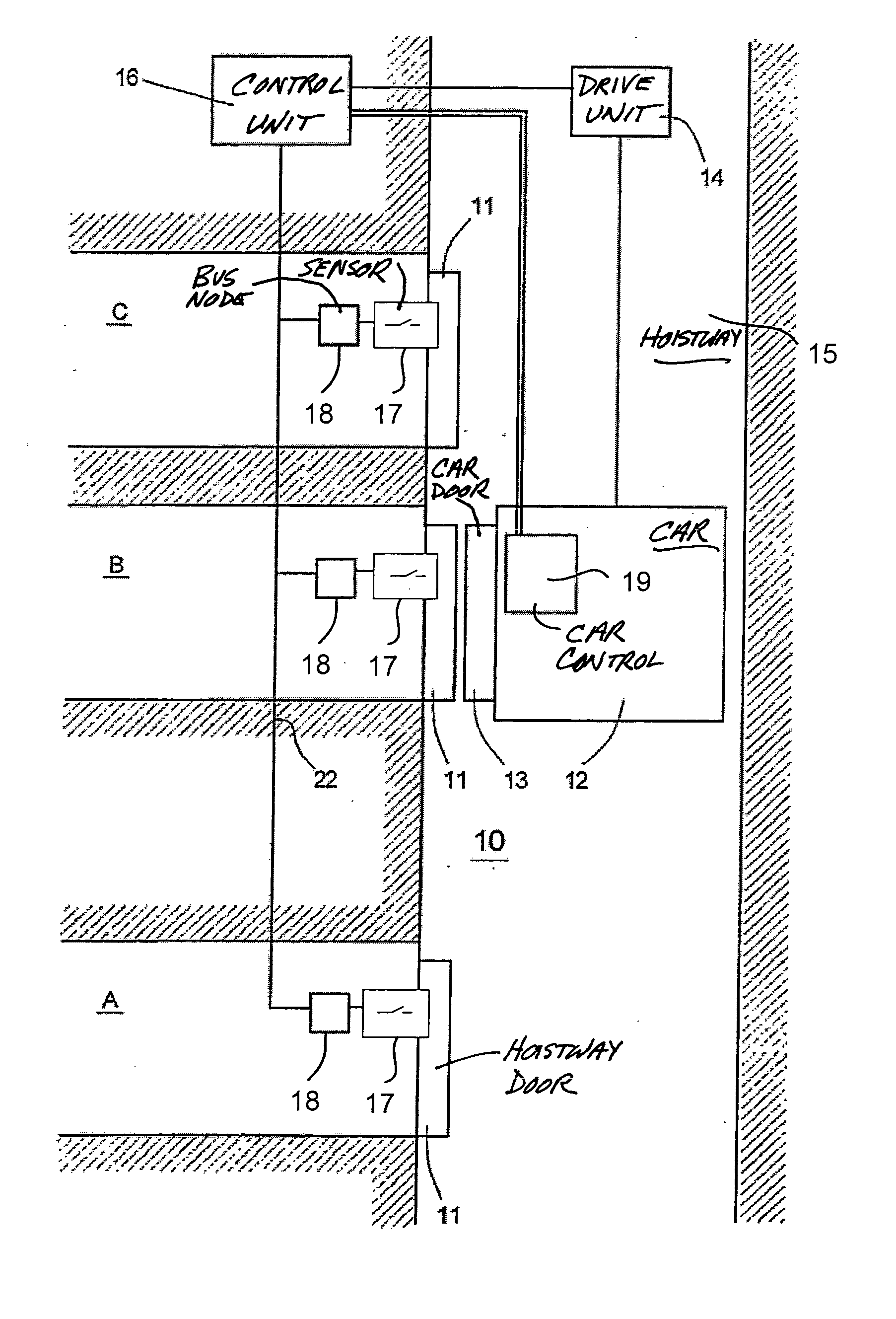 Elevator installation and monitoring system for an elevator installation