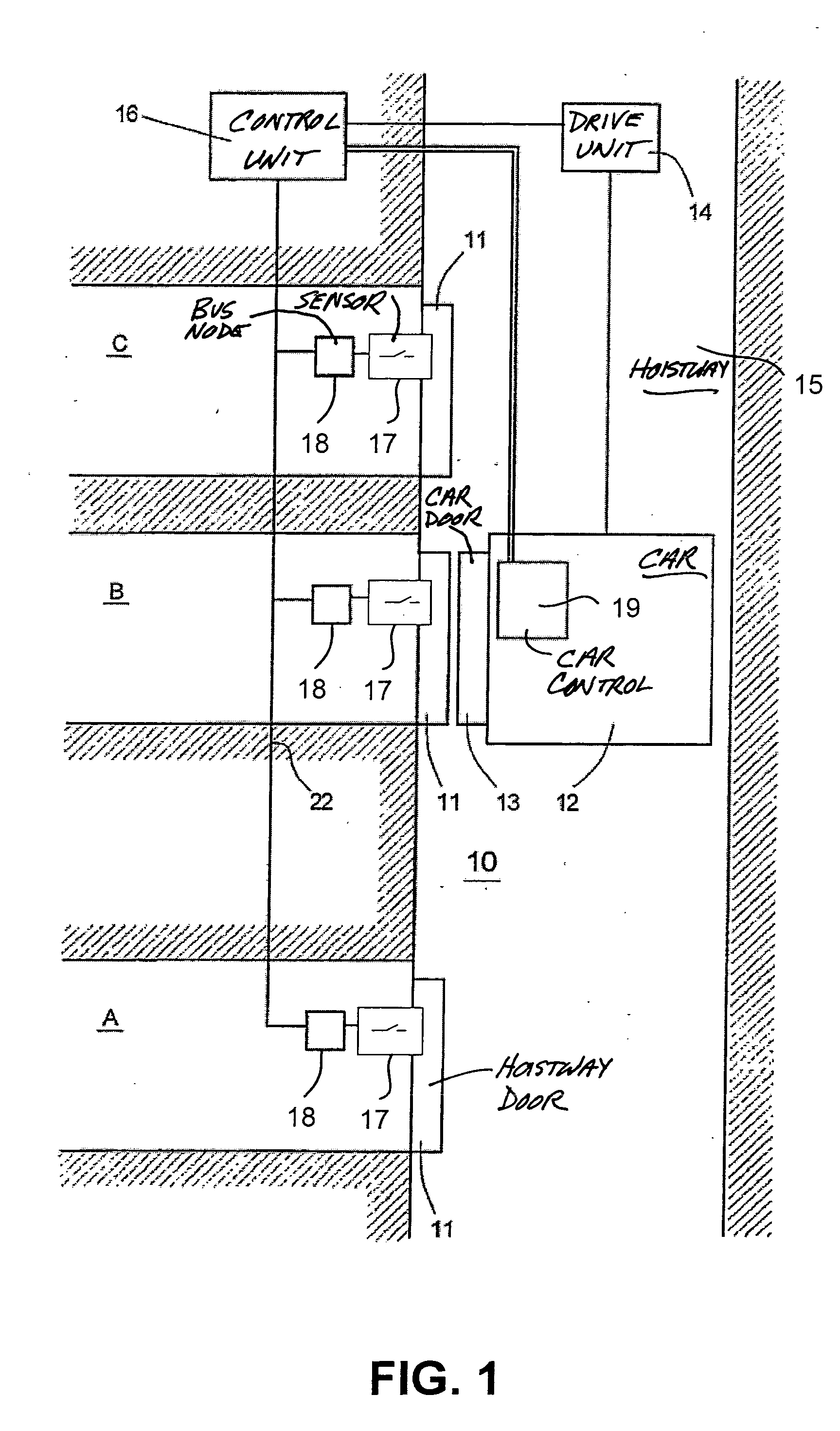 Elevator installation and monitoring system for an elevator installation