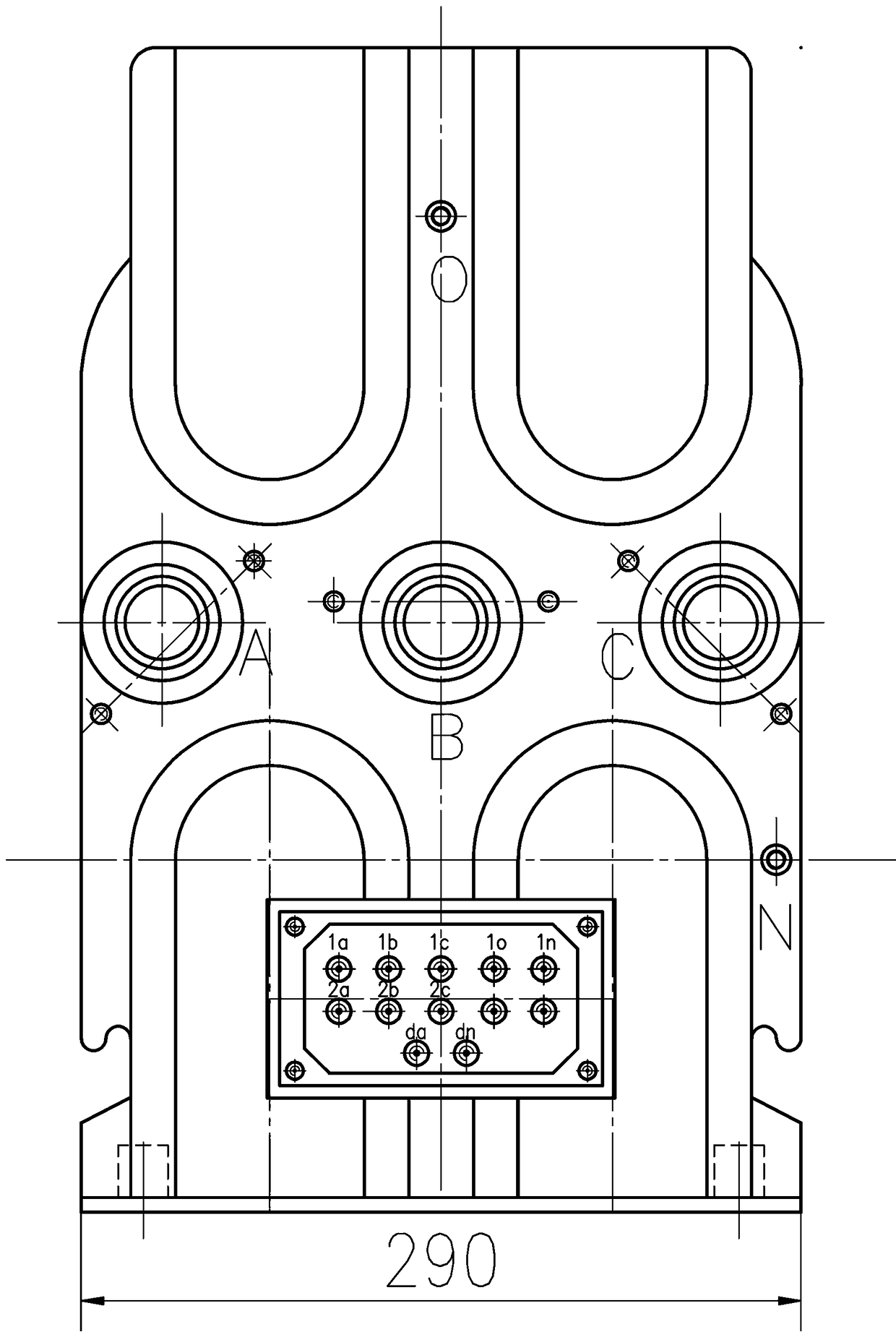 Anti-resonant three-phase four-wire type voltage transformer for ring network cabinet