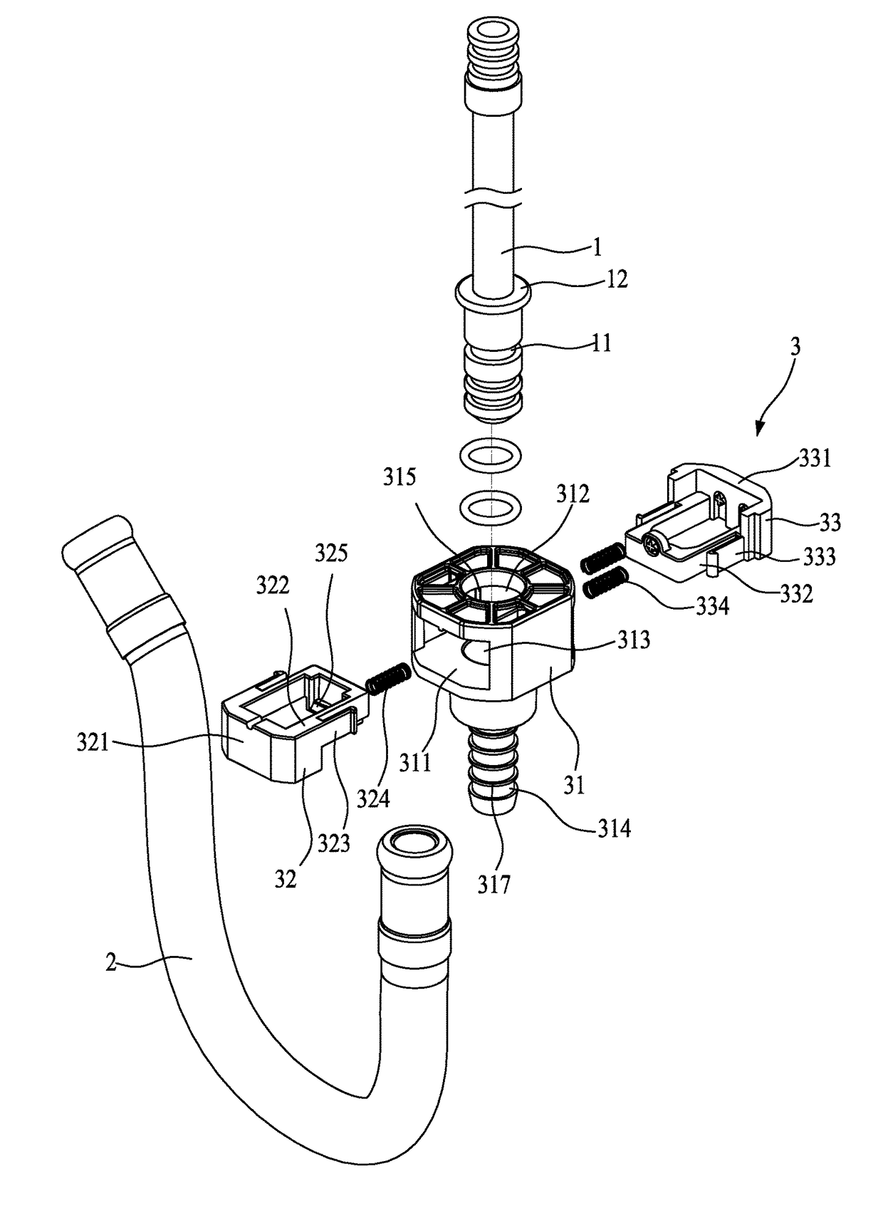 Quick connection structure of faucet outlet pipe