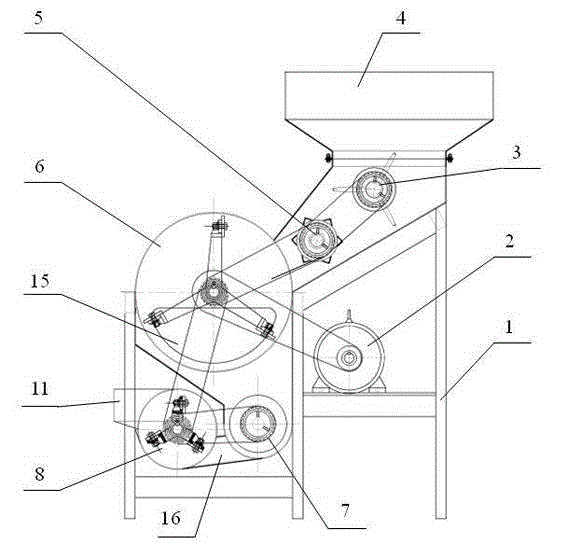 Seed melon crushing seed-taking machine