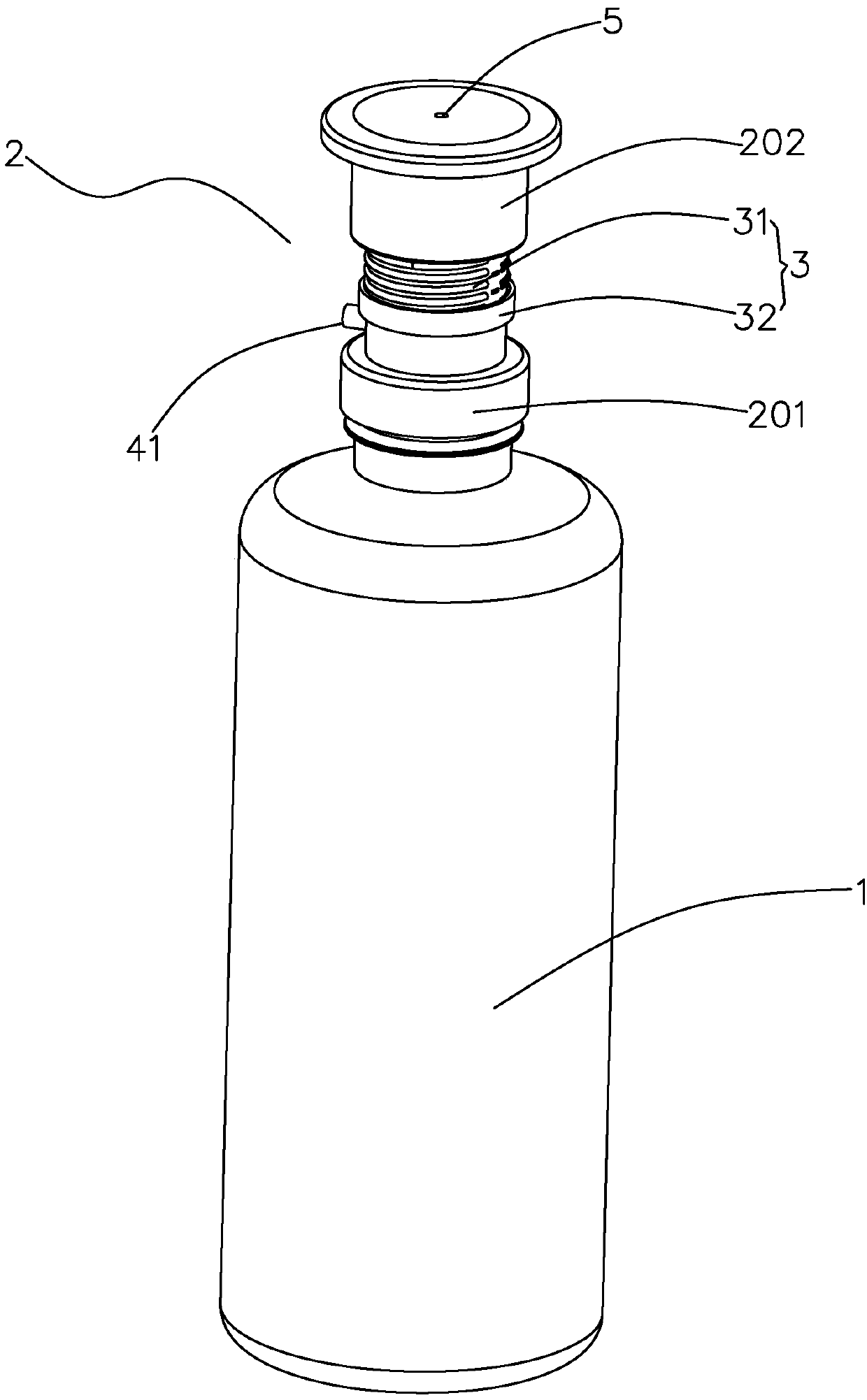 Quantitative inflating liquid discharging container