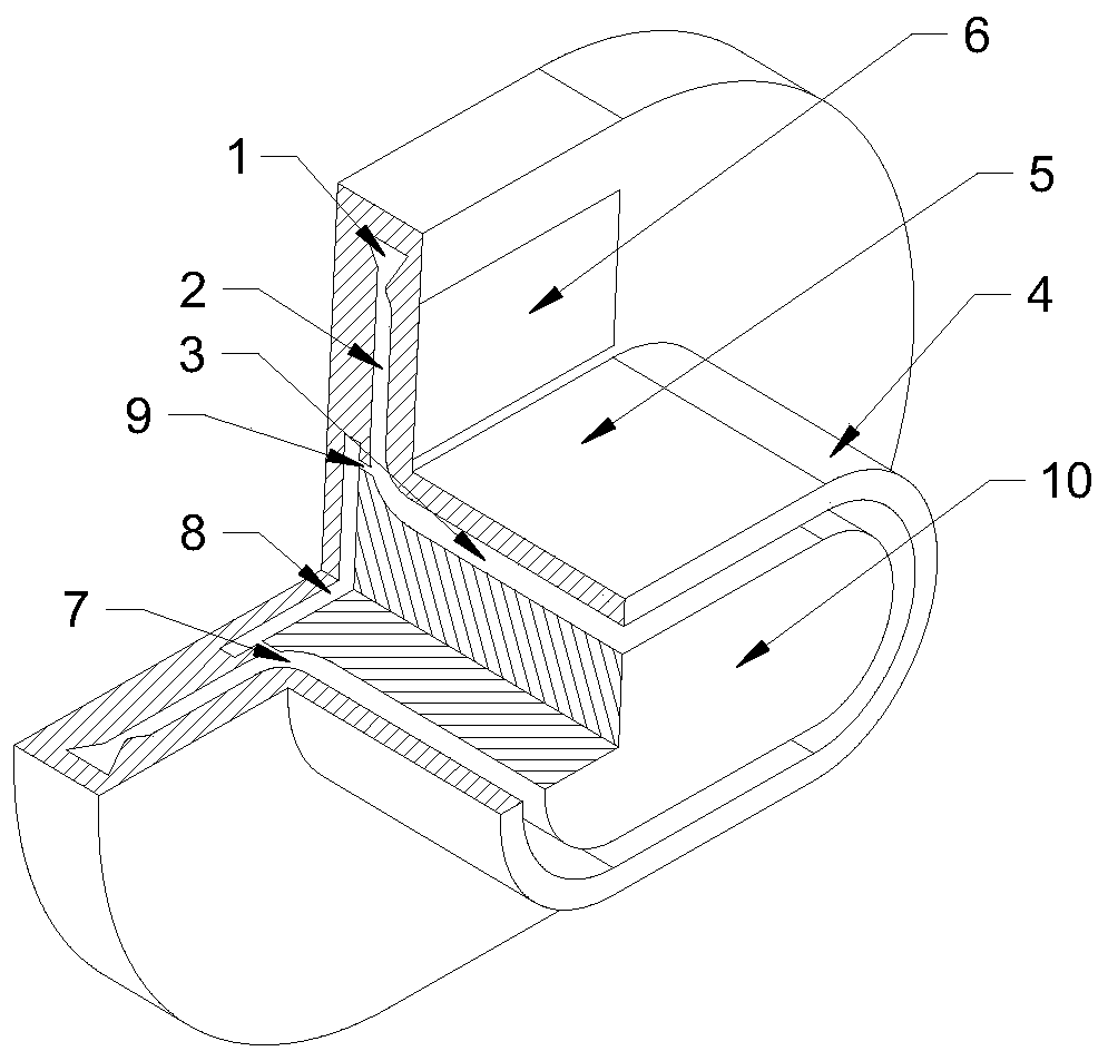 Rotary detonation combustion chamber capable of realizing observation of flow field structure of isolation section