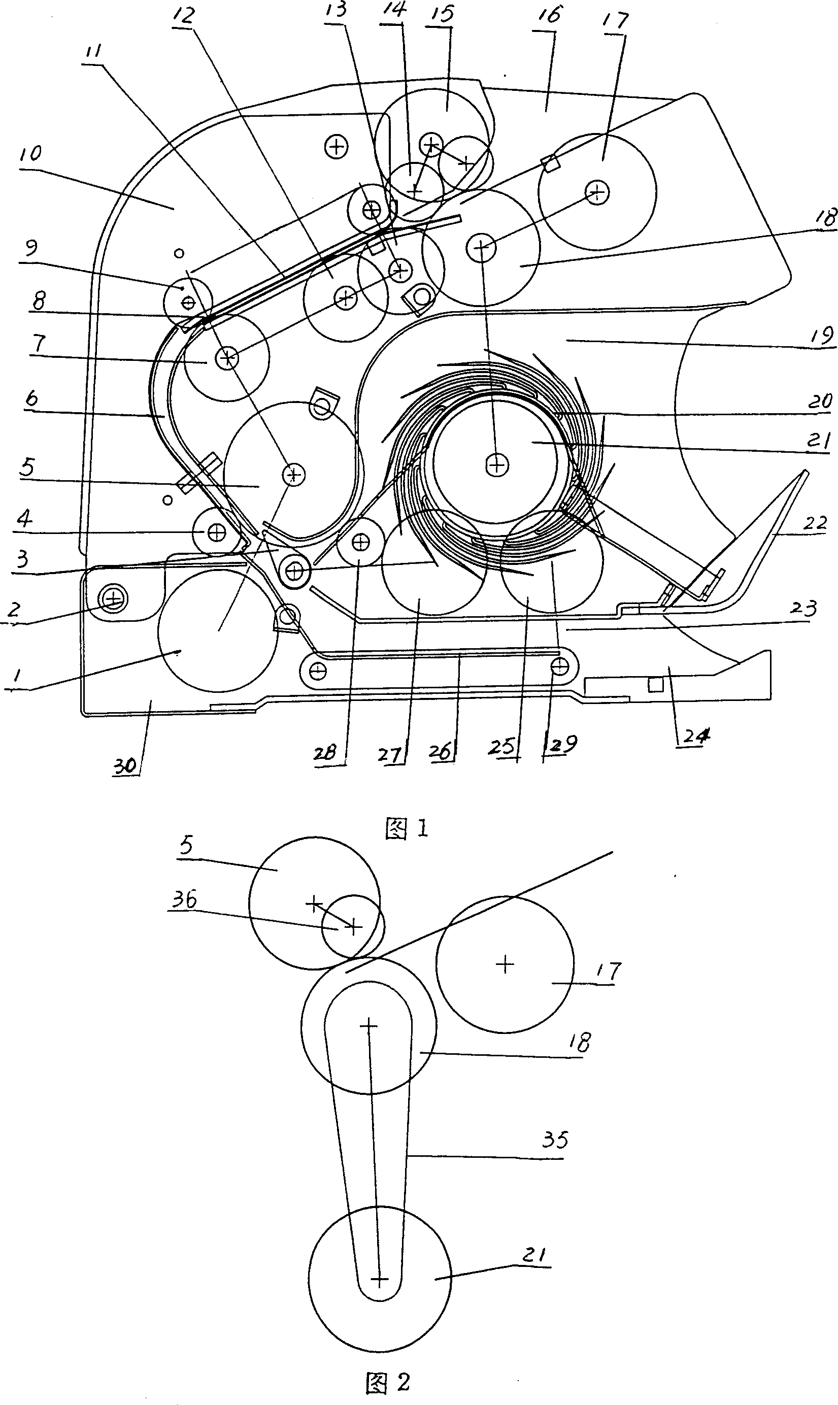 Two passage paper money counting and classifying machine