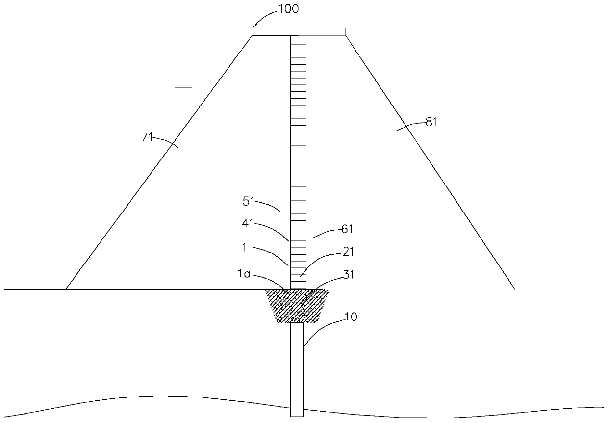 Earth-rock dam composite core wall structure and construction method thereof