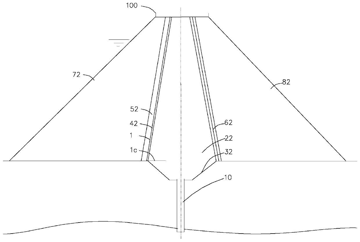 Earth-rock dam composite core wall structure and construction method thereof