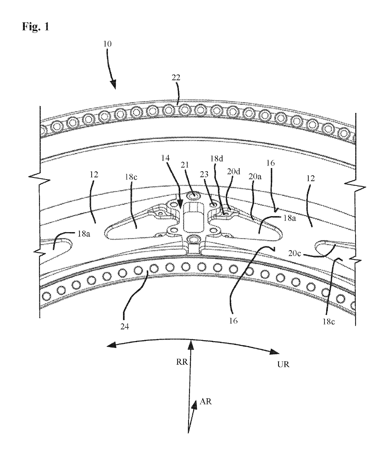 Housing element for an intermediate turbine housing