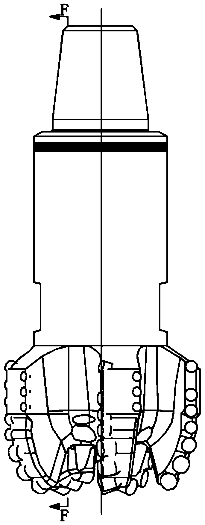 Multi-directional coupling impulse oscillation type PDC (polycrystalline diamond compact) drill bit