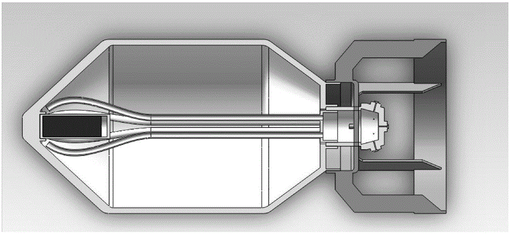 Efficient fine-water-mist fire extinguishing aviation bomb used for forest surface fire