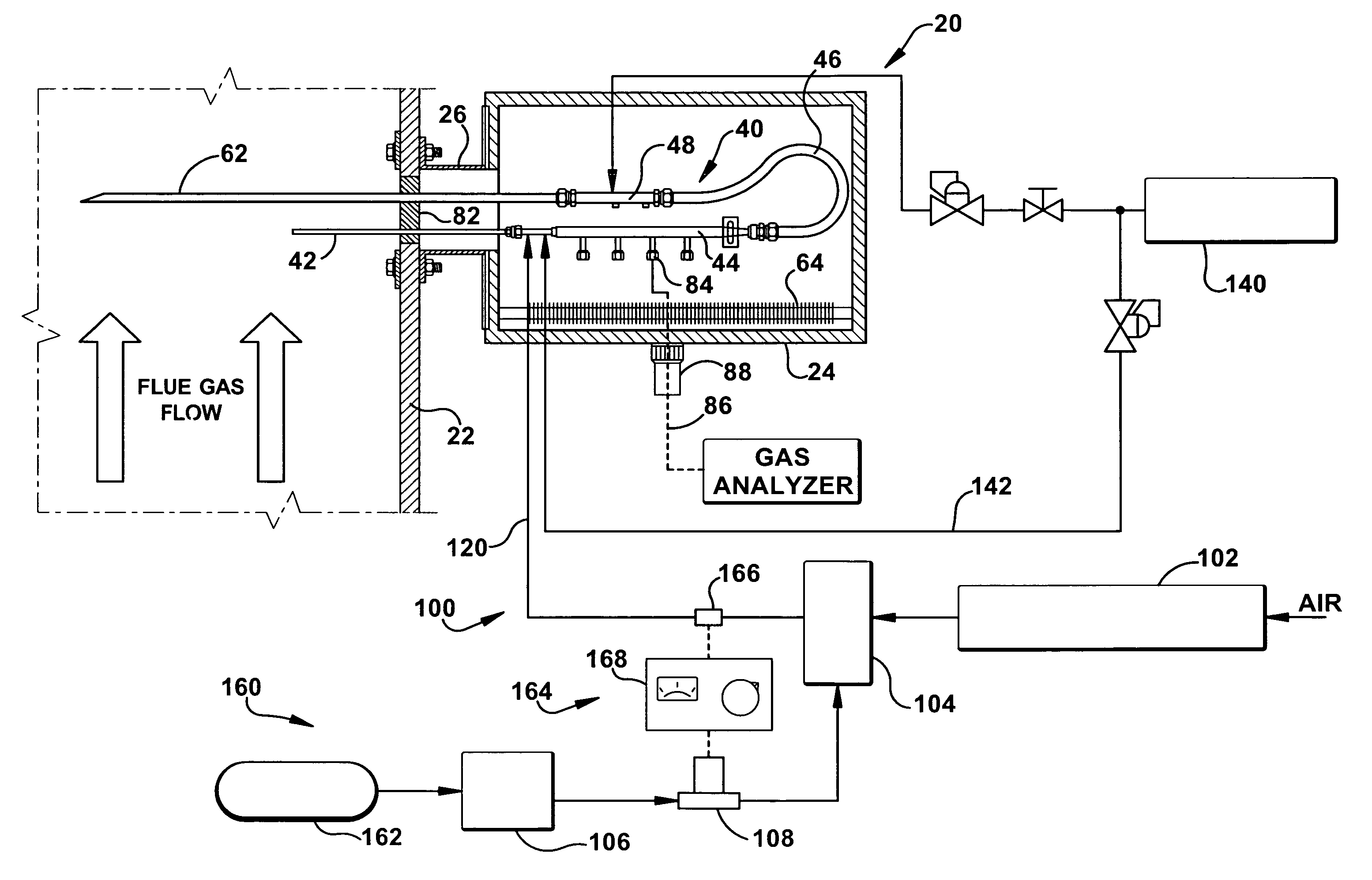 Controlled humidification calibration checking of continuous emissions monitoring system