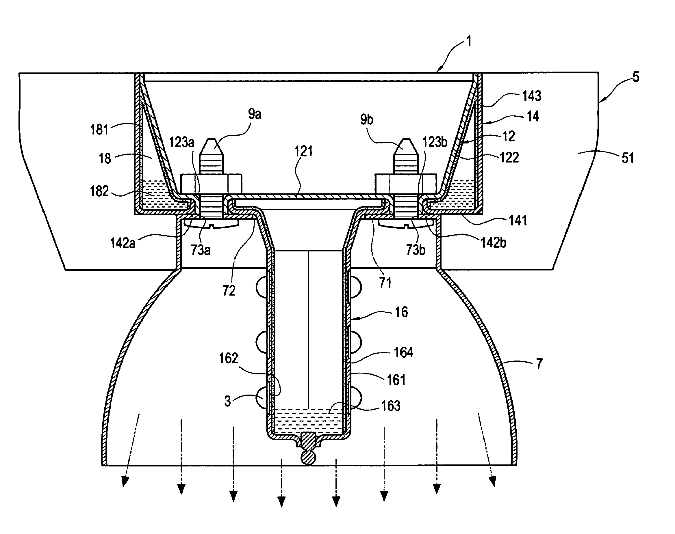 LED lamp with heat dissipation mechanism and multiple light emitting faces