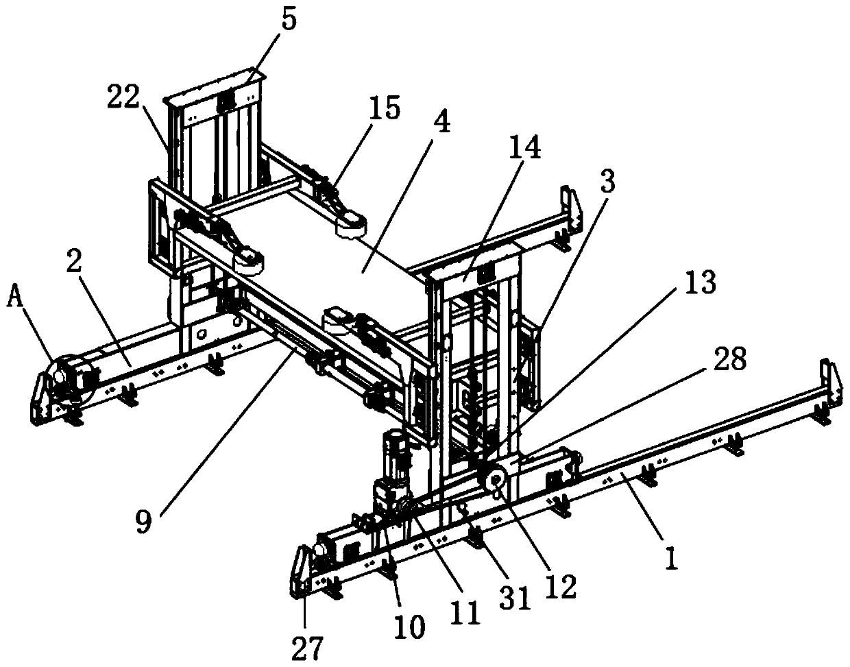 Lining-changing manipulator bridge structure and working method