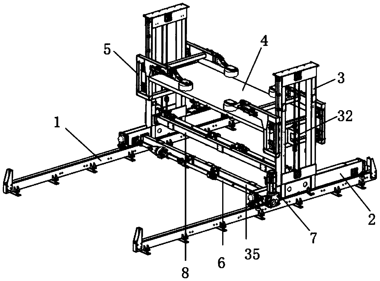 Lining-changing manipulator bridge structure and working method