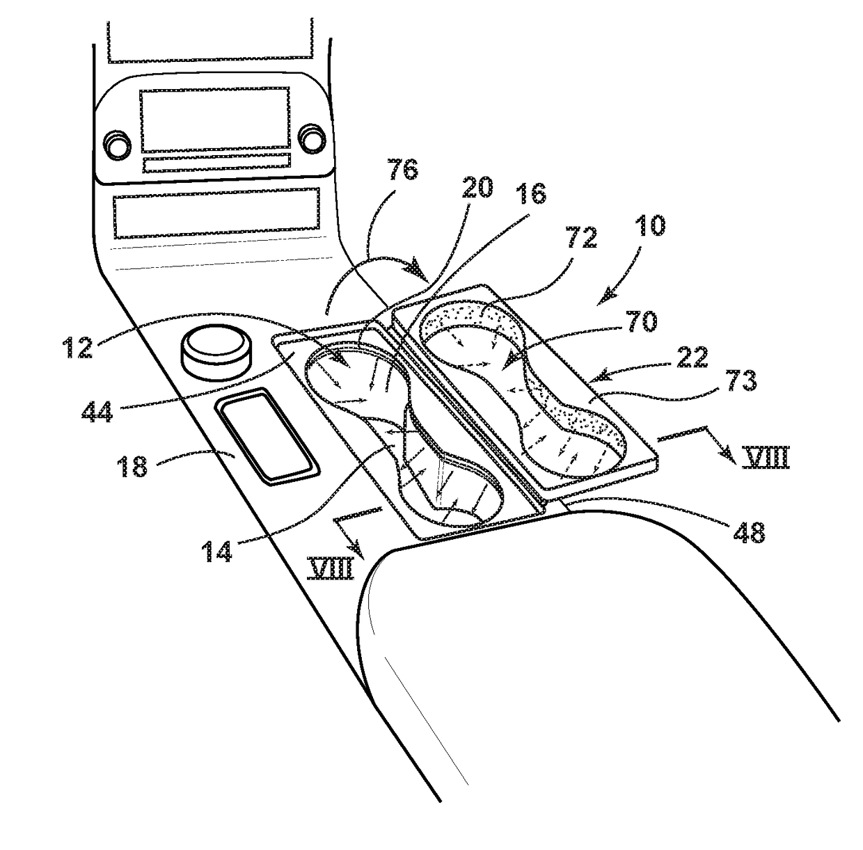 Vehicle cup holder assembly with photoluminescent accessory for increasing the number of available cup holders