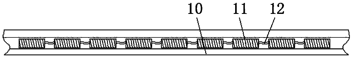 Continuous feeding system for automobile trim electroplating and feeding device thereof