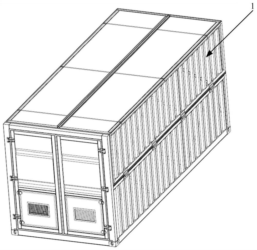 A clamshell container structure