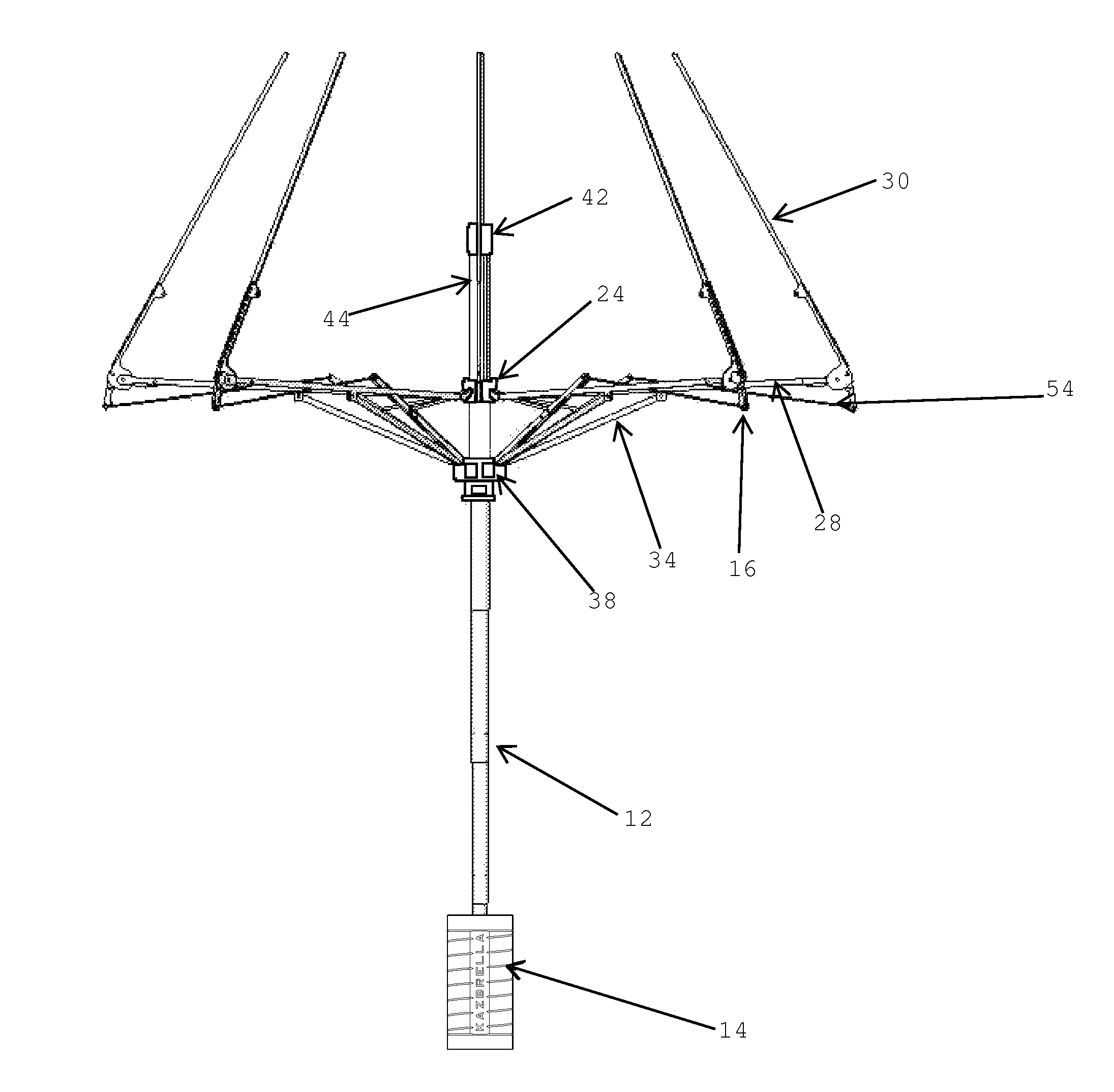 Umbrella folding upward and inside out