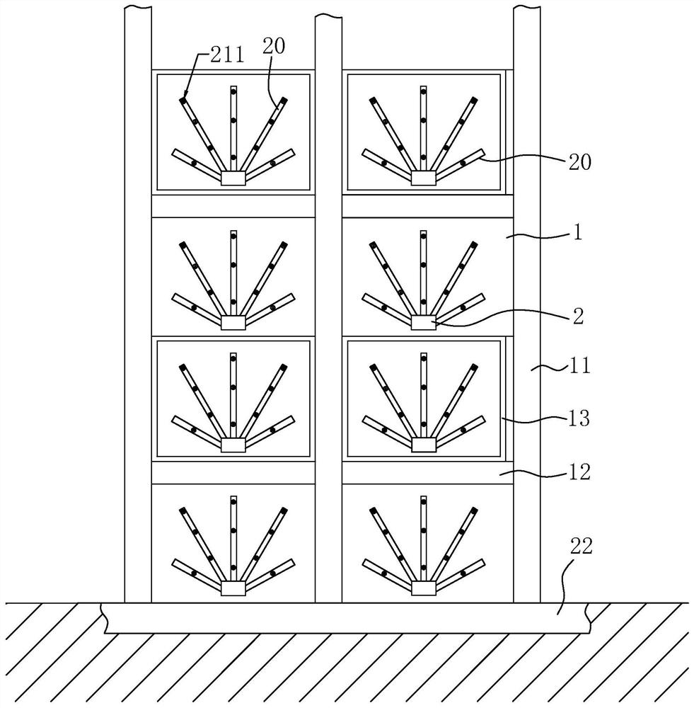 A slope ecological protection frame structure and its construction method