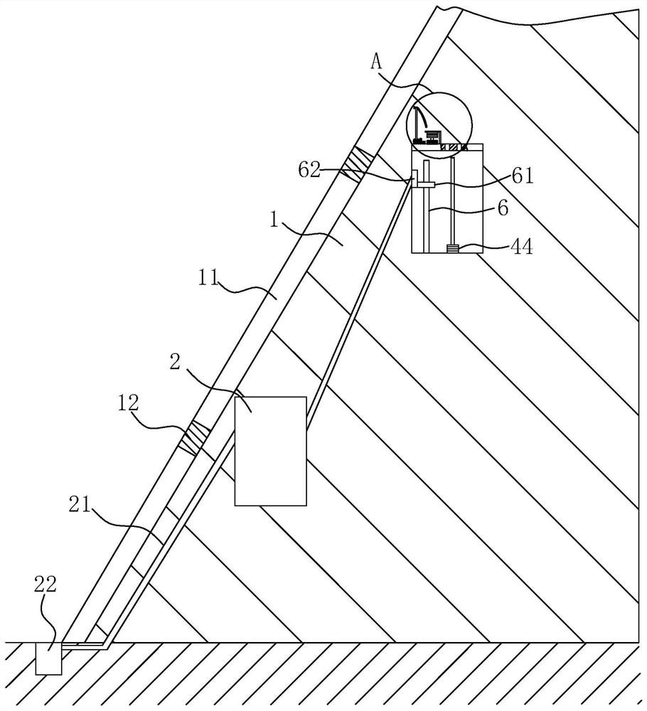 A slope ecological protection frame structure and its construction method