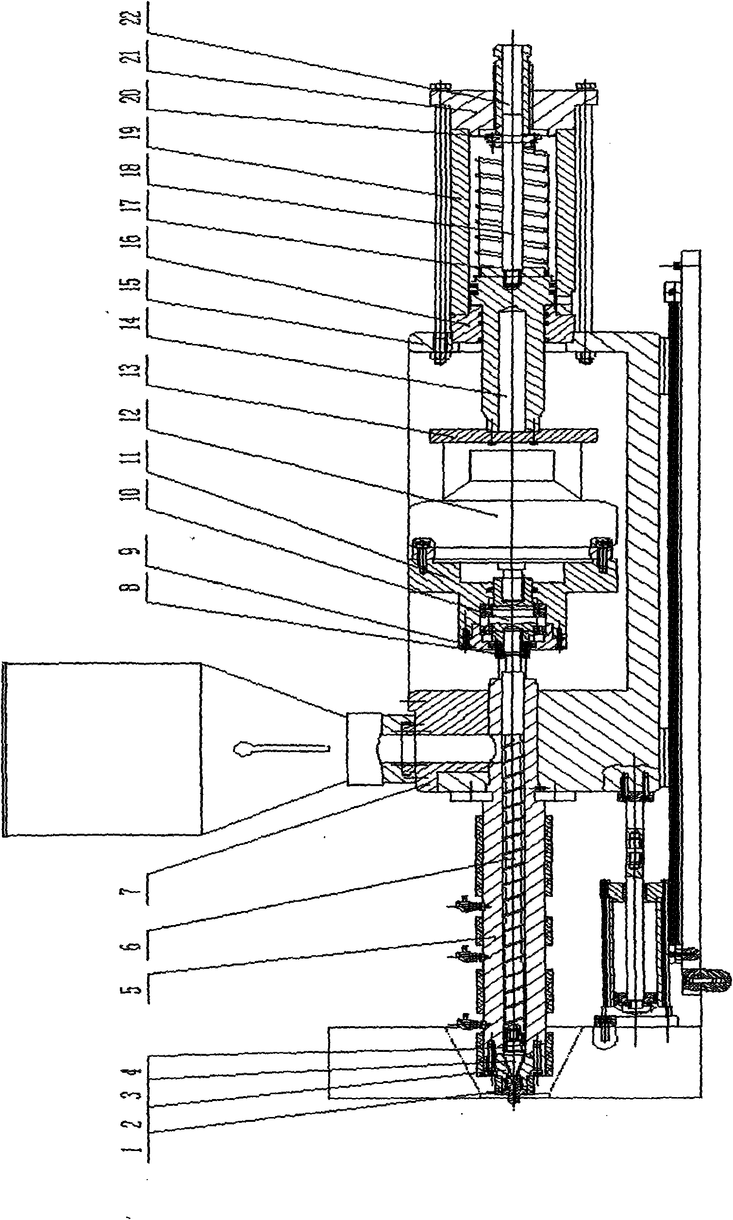 Rear energy storage type super-high speed plasticizing injection device