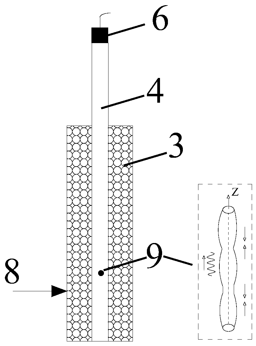 Longitudinal guided wave monitoring method for tailings pond dam body brake early-warning