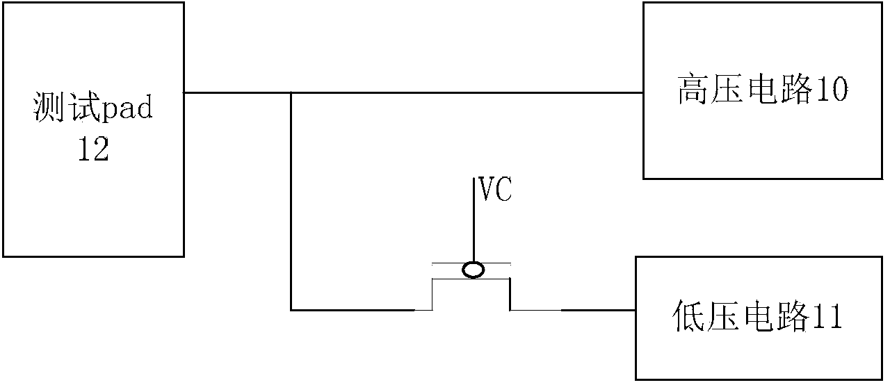 Test pad sharing circuit