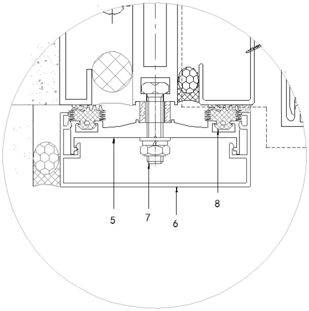 Glass curtain wall frame node and installation method thereof