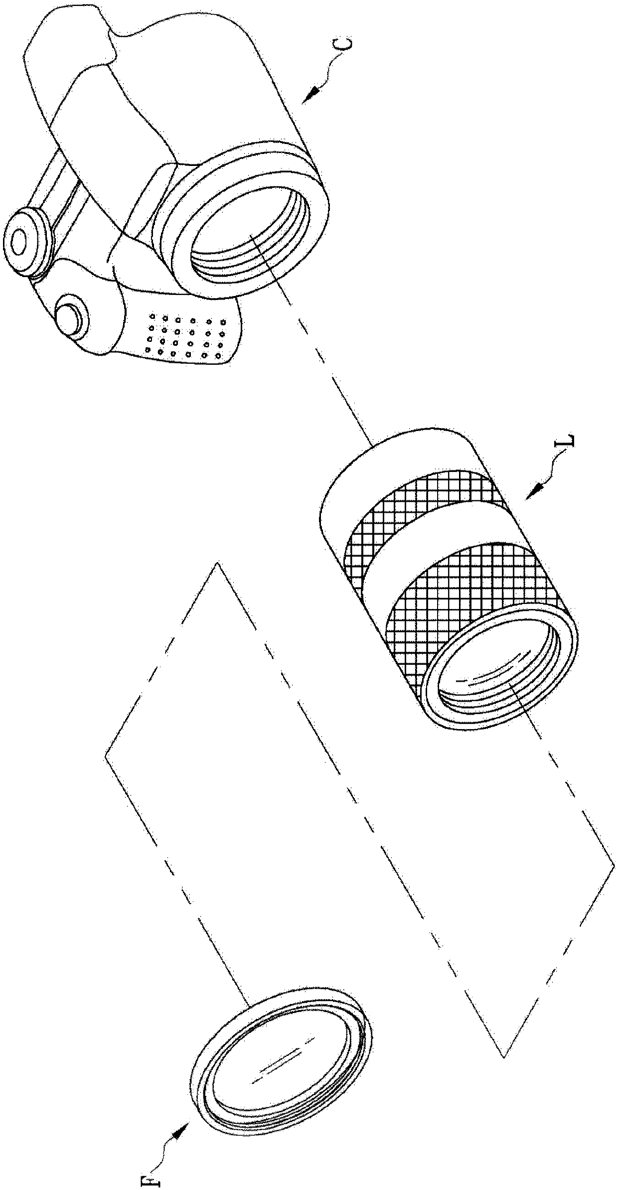 Adjustable multi-ring polarizing and dimming lens group axially located through elastic embedding and locking component