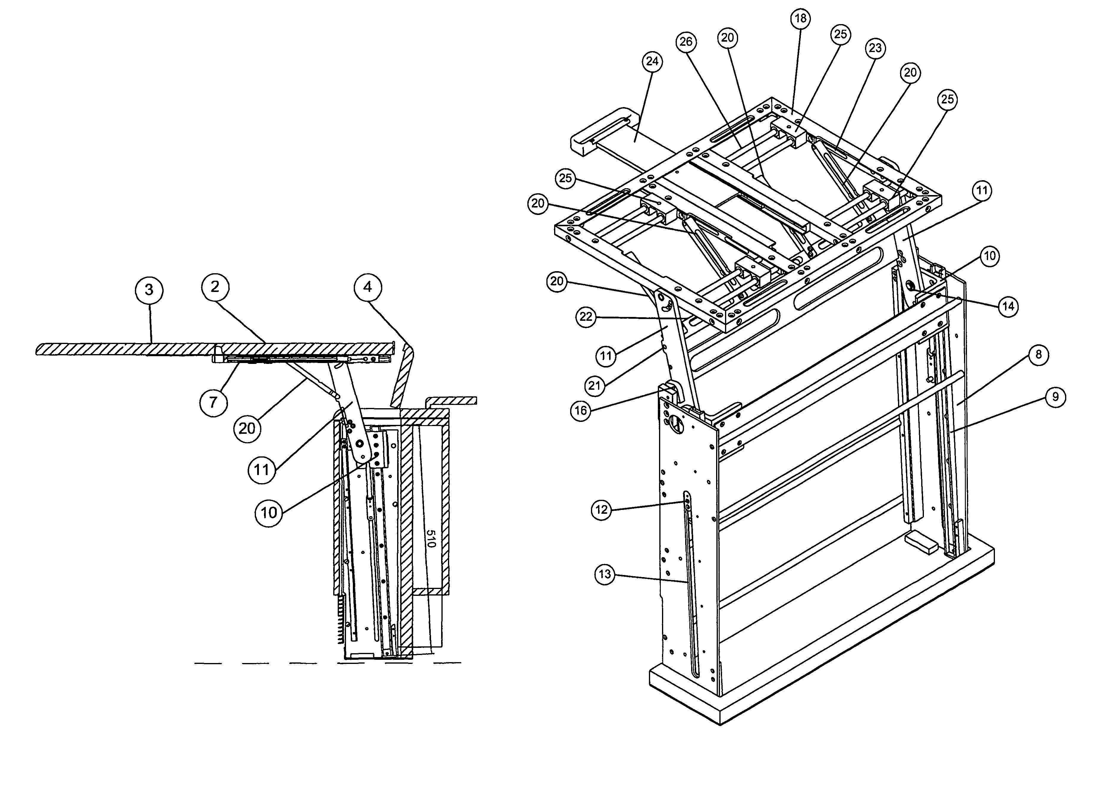 Pivotable table