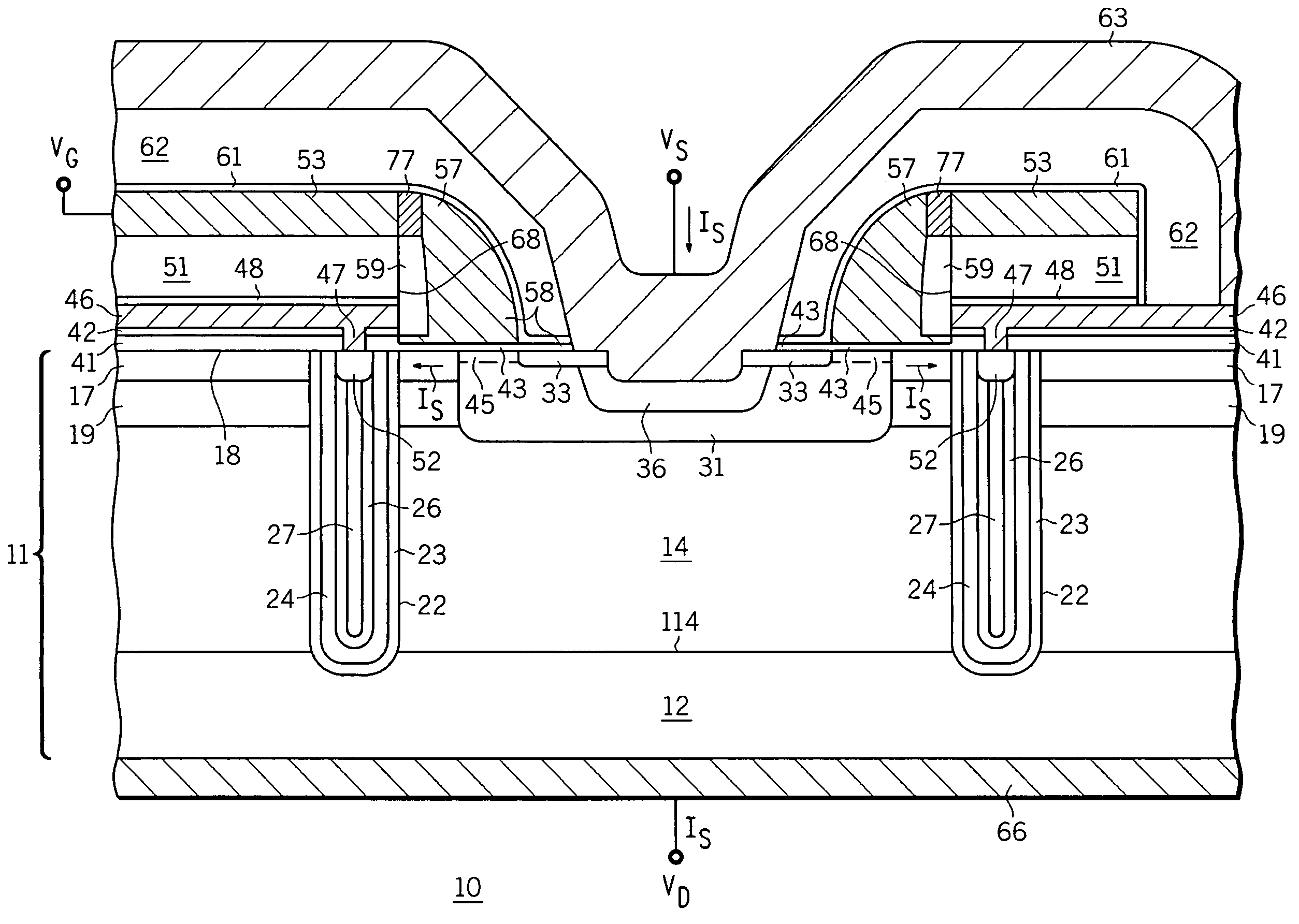 Semiconductor device having deep trench charge compensation regions and method